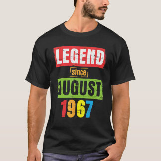 Camiseta Legenda Desde agosto De 1967 Feliz Aniversário 56