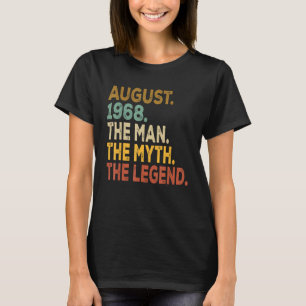 Camiseta Legenda desde agosto de 1968 55 anos 55 anos Nasci