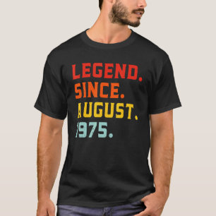 Camiseta Legenda desde agosto de 1975 Vintage, 47 anos