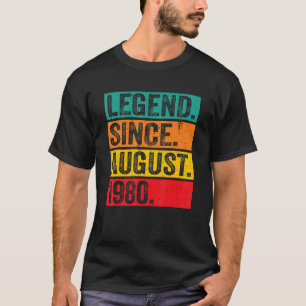 Camiseta Legenda desde agosto de 1980 42º Aniversário Retro