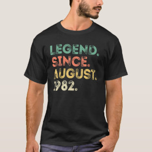 Camiseta Legenda Desde Agosto De 1982 aniversário de 40 ano