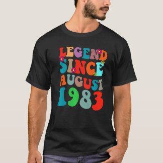 Camiseta Legenda Desde Agosto De 1983 Vintage Aniversário R