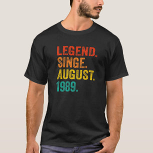 Camiseta Legenda Desde Agosto De 1989 Retro 33 Anos 33º B