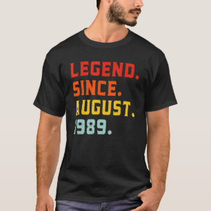 Camiseta Legenda desde agosto de 1989 Vintage 33 anos