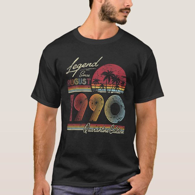 Camiseta Legenda Desde Agosto De 1990 31 Anos 31 Quarentena (Frente)