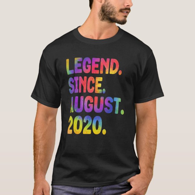Camiseta Legenda desde agosto de 2020 3 anos Tie Dye 3rd B (Frente)