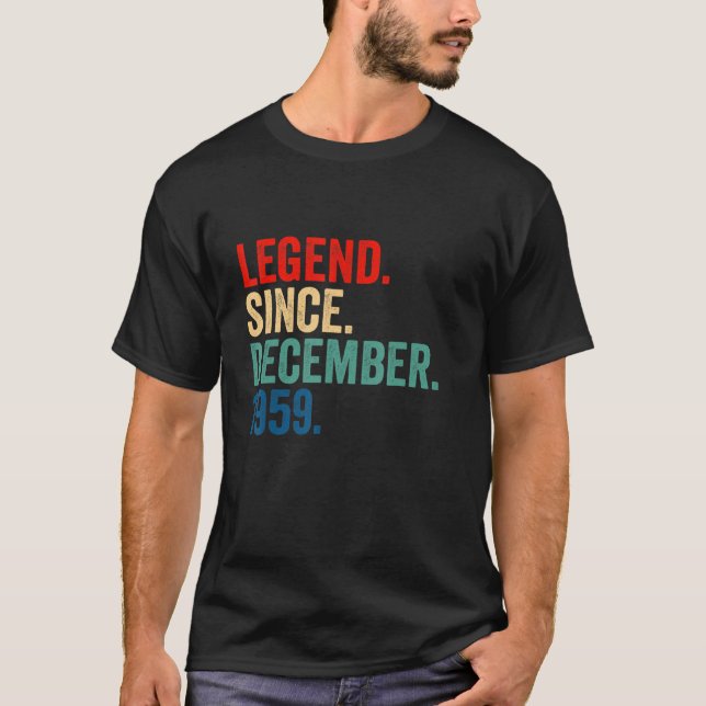 Camiseta Legenda desde dezembro de 1959 63 anos 63 anos (Frente)