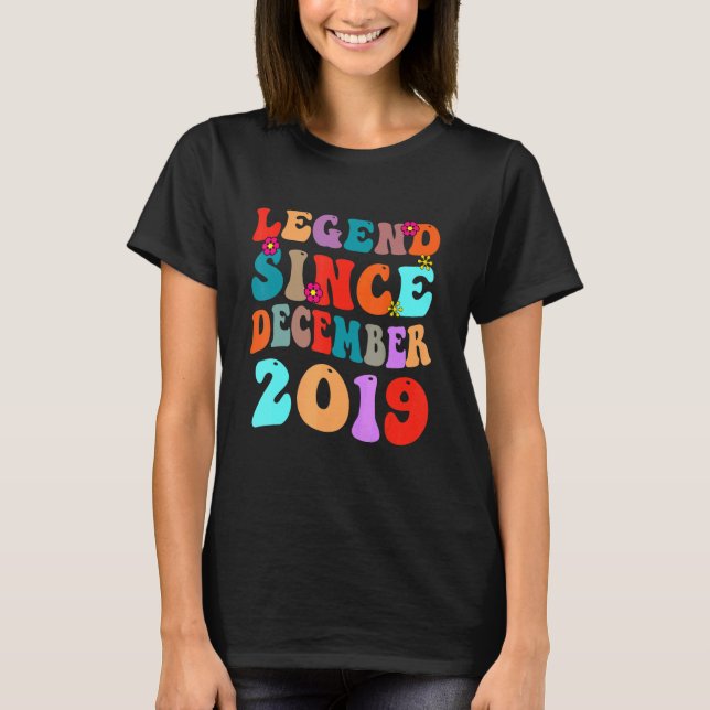 Camiseta Legenda Desde Dezembro De 2019 Vintage Aniversário (Frente)