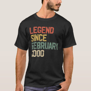 Camiseta Legenda Desde Fevereiro De 2000 aniversário de 21 