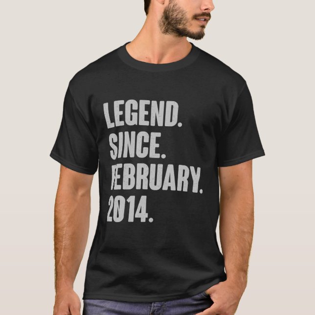 Camiseta Legenda Desde Fevereiro De 2014 - Presente De 8 An (Frente)