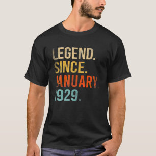 Camiseta Legenda Desde Janeiro De 1929 93º Aniversário 93 A