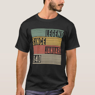 Camiseta Legenda Desde Janeiro De 1940 82º Aniversário Ol