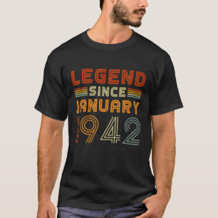 Camiseta Legenda desde Janeiro de 1942 Homens Mulheres Vint