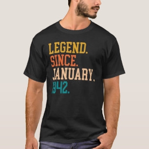 Camiseta Legenda Desde Janeiro De 1942 Para Homens Mulheres