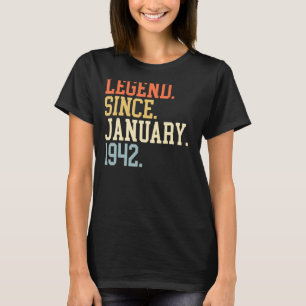 Camiseta Legenda Desde Janeiro De 1942 Para Homens Mulheres