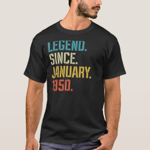 Camiseta Legenda Desde Janeiro De 1950 73º Aniversário 73 A
