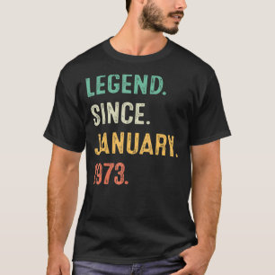 Camiseta Legenda Desde Janeiro De 1973 50º Aniversário 50 A