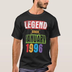 Camiseta Legenda Desde Janeiro De 1996 Feliz Aniversário 27
