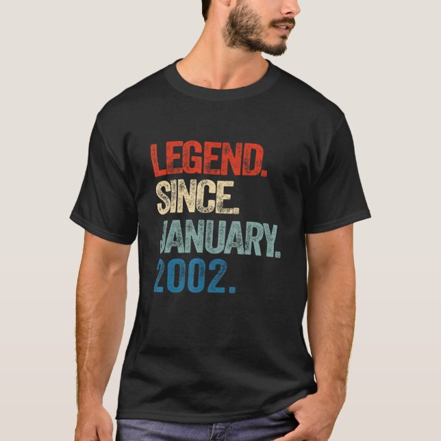 Camiseta Legenda Desde Janeiro de 2002 21 anos de idade 21r (Frente)