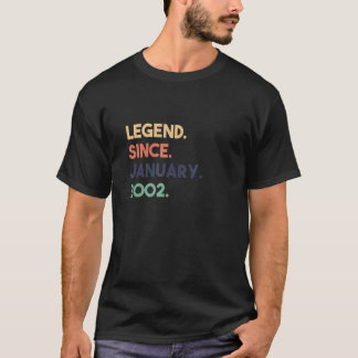Camiseta Legenda desde Janeiro de 2002 Aniversário