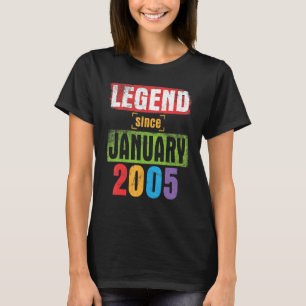 Camiseta Legenda Desde Janeiro De 2005 Feliz Aniversário 18