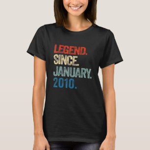 Camiseta Legenda Desde Janeiro De 2010, 13 Anos, 13 Birthda