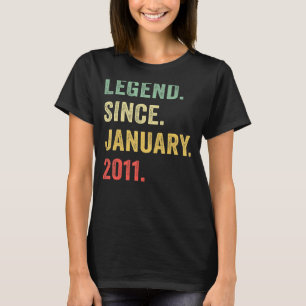 Camiseta Legenda Desde Janeiro De 2011 12 Aniversário 12 An