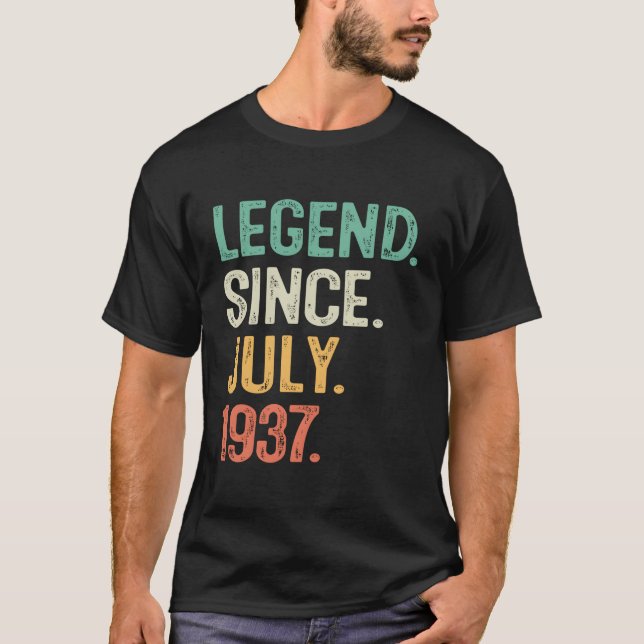 Camiseta Legenda Desde Julho De 1937 86º Aniversário Oferec (Frente)