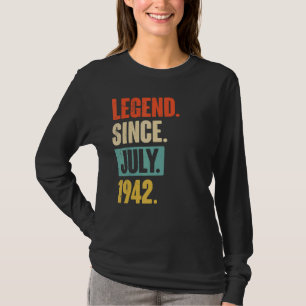 Camiseta Legenda desde julho de 1942 Aniversário de 80 de 8