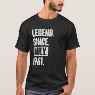 Camiseta Legenda desde julho de 1961 61 anos de idade 61rua