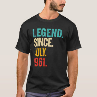 Camiseta Legenda desde julho de 1961 62 anos 62 anos Aniver
