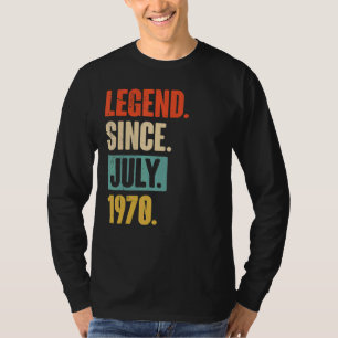 Camiseta Legenda desde julho de 1970 52 anos 52 anos