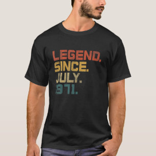 Camiseta Legenda Desde Julho De 1971 50º Aniversário Homens