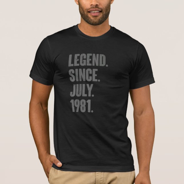 Camiseta Legenda desde julho de 1981 Aniversário de 41 anos (Frente)