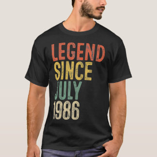 Camiseta Legenda desde julho de 1986 Homens Mulher 35º aniv