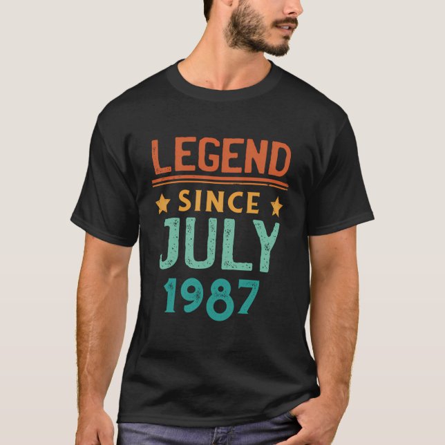 Camiseta Legenda Desde Julho De 1987 Retro 36º Aniversário  (Frente)