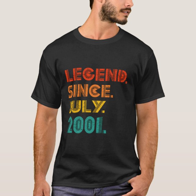 Camiseta Legenda Desde Julho De 2001 Nascimento De 2001 (Frente)