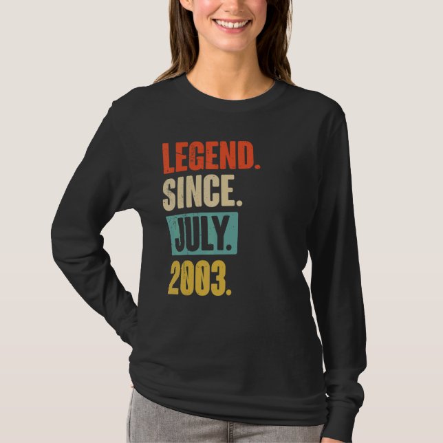 Camiseta Legenda desde julho de 2003 19 anos 19 anos (Frente)