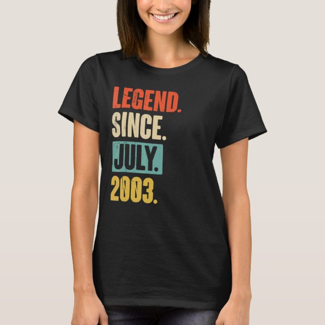 Camiseta Legenda desde julho de 2003 19 anos 19 anos (Frente)