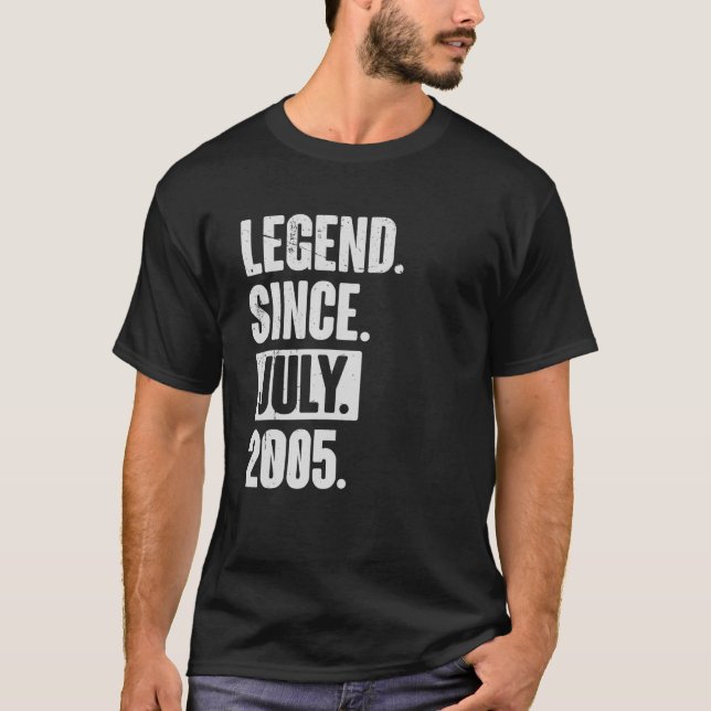 Camiseta Legenda desde julho de 2005 17 anos 17 anos 17 ano (Frente)