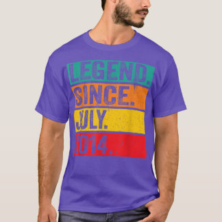 Camiseta Legenda Desde julho de 2014 8º Aniversário 8 Anos 