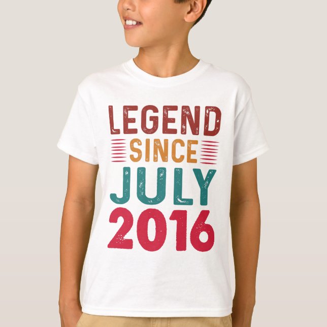 Camiseta Legenda desde julho de 2016 Vintage Aniversário (Frente)