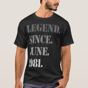 Camiseta Legenda desde junho de 1981 41º aniversário 41 ano