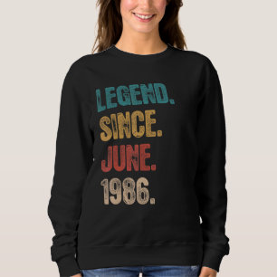 Camiseta Legenda desde junho de 1986 36 anos Dia 36, Nascim