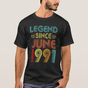 Camiseta Legenda Desde Junho De 1991 Nascimento Da Vintagem