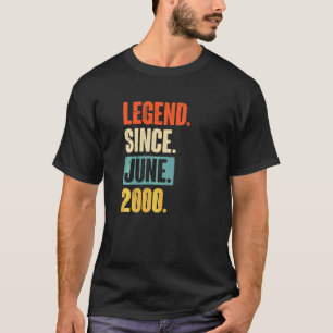 Camiseta Legenda desde junho de 2000 22 anos 22 anos Aniver