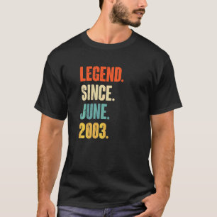 Camiseta Legenda desde junho de 2003 19 anos 19 anos 19 ano