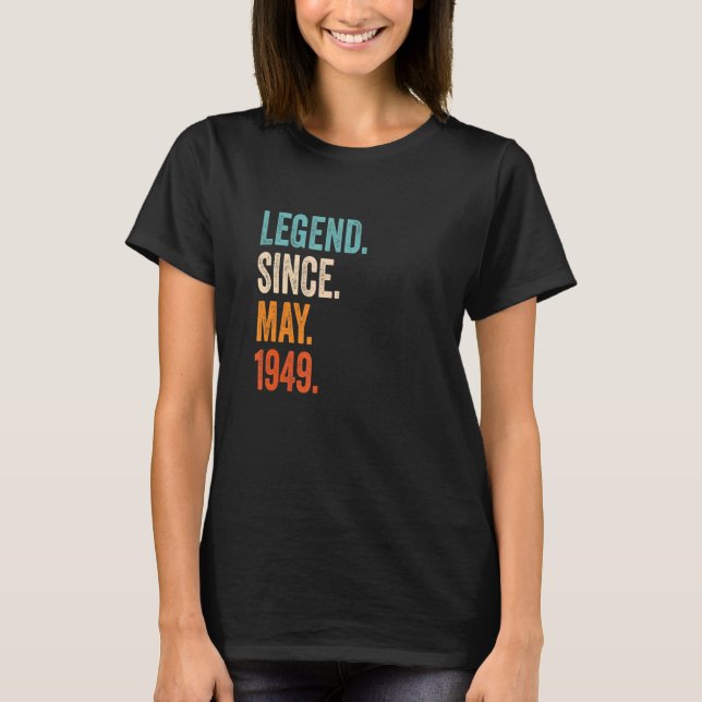 Camiseta Legenda desde maio de 1949 74º Aniversário (Frente)