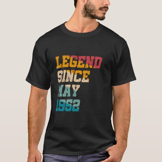 Camiseta Legenda desde maio de 1952 Engraçado 73 anos de id (Frente)