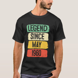 Camiseta Legenda Desde Maio de 1960 65 Anos Mulheres Homens